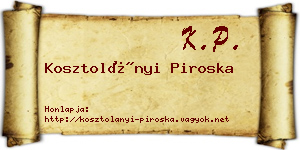 Kosztolányi Piroska névjegykártya