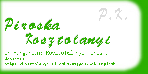 piroska kosztolanyi business card